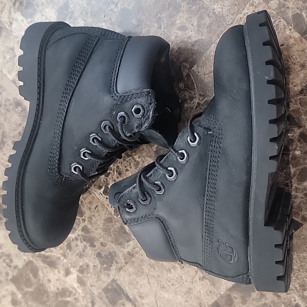 Timberland Kid's TD Premium 6-Inch Waterproof Boots Shoes - black Nubuck Sz. 10 - Picture 9 of 11